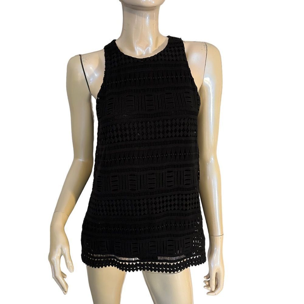 Vince Aztec Crochet Knit Halter Tank - Picture 4 of 7